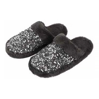 Slumbies Winter Slippers Women's Small - Sequin Glam Slide Grey, Sunbird SLUWGS01