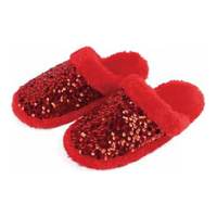 Slumbies Winter Slippers Women's Small - Sequin Glam Slide Red, Sunbird SLUWGS01