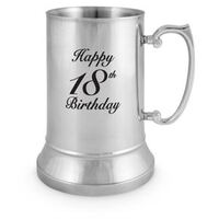 Landmark Concepts Beer Stein 532mL Stainless Steel - Happy 18th Birthday BS155