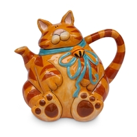 Landmark Concepts Teapot 22cm - Orange Cat 60174