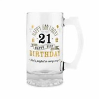 Tankard 470 mL - Happy 21st Birthday to You (Gold/Silver Print) BG1040 Landmark Concepts