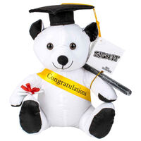 Landmark Concepts Graduation Teddy Bear - Signature White 20 cm with Texta SI019