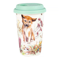 Landmark Travel Mug Fauna Flora Australian Dingo 350mL Double Wall w/ Lid OT062