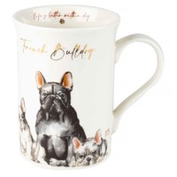 Landmark Mug Muddy Paws French Bulldog 310mL New Bone China Old Tupton Ware OT176