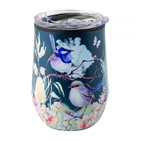 Landmark Travel Mug Fauna Flora Australian Blue Wren 360mL Insulated Tumbler OT287