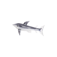 The Russell Collection Zibo Art Glass Ornament L36cm Shark Jaws, CCG JAWS