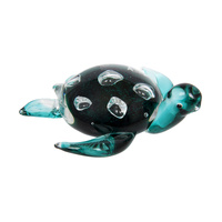 Russell Collection Coloured Art Glass Ornament 17cm Turtle Ridley, Whitehill CCG RIDLEY