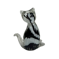 The Russell Collection Zibo Art Glass Ornament 15cm Lucky Cat, CMG DE0856