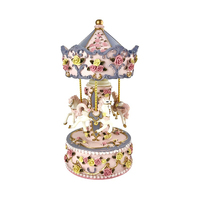 Music Box Carousel w/ Horse Petite Resin by The Russell Collection HI-CXPETPEARL