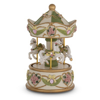 Russell Collection Music Box 14cm Petite Carousel Limone, Whitehill HI CXPETLIMONE