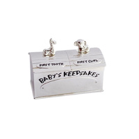 The Russell Collection Silverplate Giftware First Tooth And Curl Box Animals, HI FACT