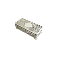 The Russell Collection Jewellery Box Small Diamante Silverplate, HR MD5
