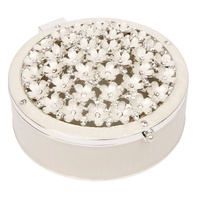 Russell Collection Jewellery Box 5cm Embossed Flowers, Whitehill HR ERILIE