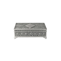 The Russell Collection Jewellery Box Medium Diamante Pewter Finish, HR MD7P