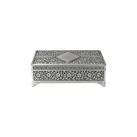 The Russell Collection Jewellery Box Large Diamante Pewter Finish, HR MD9P
