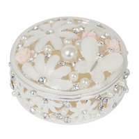Russell Collection Jewellery Box 3cm Roses & Butterflies, Whitehill HR ER1B