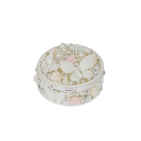 The Russell Collection Trinket Box 6cm Epoxy Roses & Butterflies, HR ER3B