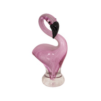 The Russell Collection Zibo Art Glass Ornament 20cm Miniature Flamingo, CMG PINKY