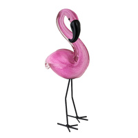 Russell Collection Coloured Art Glass Ornament Miniature Flamingo, Whitehill CMG LEGS