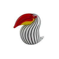 The Russell Collection Zibo Art Glass Ornament 14cm Toucan Toco, CCG TOCO