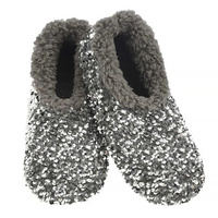 Slumbies Winter Slippers Women's Medium - Sequin Glam Silver, Sunbird SLUWSG02