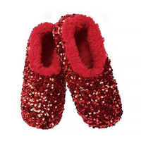 Slumbies Winter Slippers Women's Large - Sequin Glam Red, Sunbird SLUWSG03