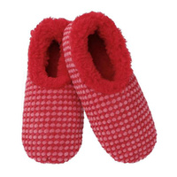 Slumbies Women's Winter Slippers Large - SOFT DOTS (Red) SLUWSD03
