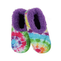 Slumbies Winter Slippers Women's Medium - Peace Tie Dye Purple, SLUWPT02