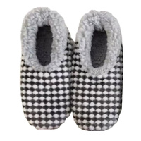 Slumbies Women's Winter Slippers Large - HARLEQUIN (Grey) SLUWHA03