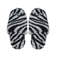 Slumbies Winter Slippers Women's Large - Jungle Slide Zebra, Sunbird SLUWJSS3