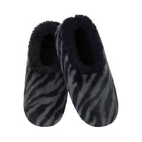 Slumbies Winter Slippers Women's Extra Large - Wild Sole Black Zebra, SLUWWS04