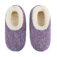 Slumbies Women's Winter Slippers Small - TEDDY BEAR (Purple) SLUWTB05