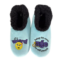 Slumbies Pairables Women's Winter Slippers Medium - WEIRD AGE (Blue) SLUPAO02