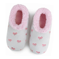 Slumbies Women's Winter Slippers Medium - BOW-UTIFUL (White) SLUWBU05