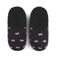 Slumbies Women's Winter Slippers Extra Large - BOW-UTIFUL (Black) SLUWBU05