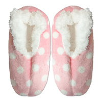 Slumbies Women's Winter Slippers Medium - POLKA DOTS (Pink) SLUWDP02
