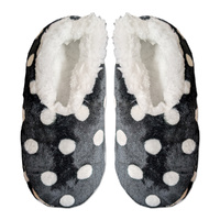 Slumbies Women's Winter Slippers Large - POLKA DOTS (Black) SLUWDP03