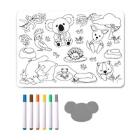 isGift Colour In Placemat 35x25cm The Australian Collection Aussie Animals Reusable Silicone Drawing Mat, IAC81084