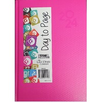 2022 Diary Everyday A5 Day to Page Casebound Hot Pink, Last Diary Company EA51HP