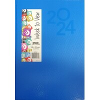 2022 Diary Everyday A4 Week to View Casebound Blue, Last Diary Company EA47BL