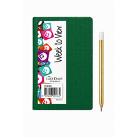 2027 Diary The Last Diary Company Pocket Week to View Green with Pencil, D104GR