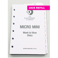 2026 Refill Nicholls A7 Micro Mini Week to View Complete Last Diary Company NA77C
