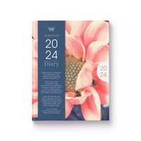 2024 Diary Floral 148x190mm Monthly & Weekly Pink by Affirmations ADP241