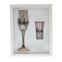 TSK Signature Series Glasses Set 18th Birthday Wishes Flute Shot Glass Rose Gold SSSF020