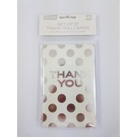 Greeting Cards Thank You Cards Set of 10 - Silver Dot by OzCorp TY07