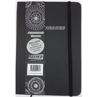 Ozcorp Address Book A5 Black with Elastic AB38