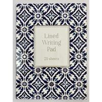 A5 Lined Writing Pad - 25 Sheets - Moroccan Blue by Ozcorp 