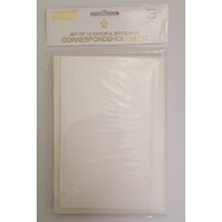 OzCorp Folded Correspondence Cards & Envelopes Cream Envelope Set of 10 CC01