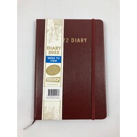 2022 Diary Contempo A5 Week to View Chocolate Brown by Ozcorp D600