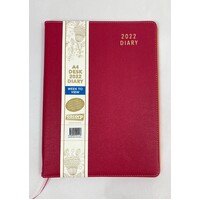 2022 Diary Contempo A4 Week to View Cherry Red by Ozcorp D608